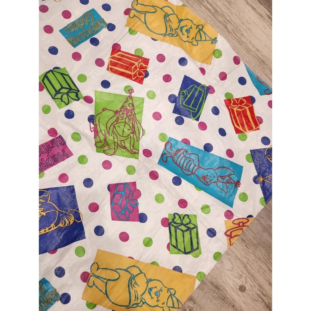 Vintage Winnie The Pooh Birthday Party Vinyl Flannel Back Table‎ Cloth 67